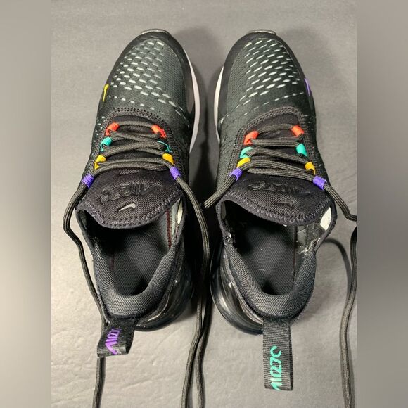 Nike Air Max 270 Womens Black Multi Color Sneakers Shoe Size 8 - Picture 7 of 9